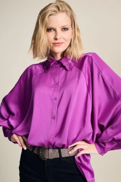 BLOUSE Feathers Cactus Pink>POM Amsterdam Outlet