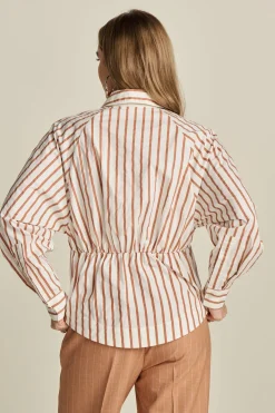 BLOUSE Striped Poplin><noscript><img width=