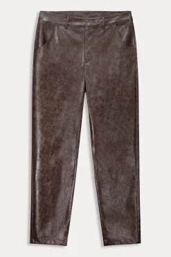 BROEK Faux Leather Brown>POM Amsterdam