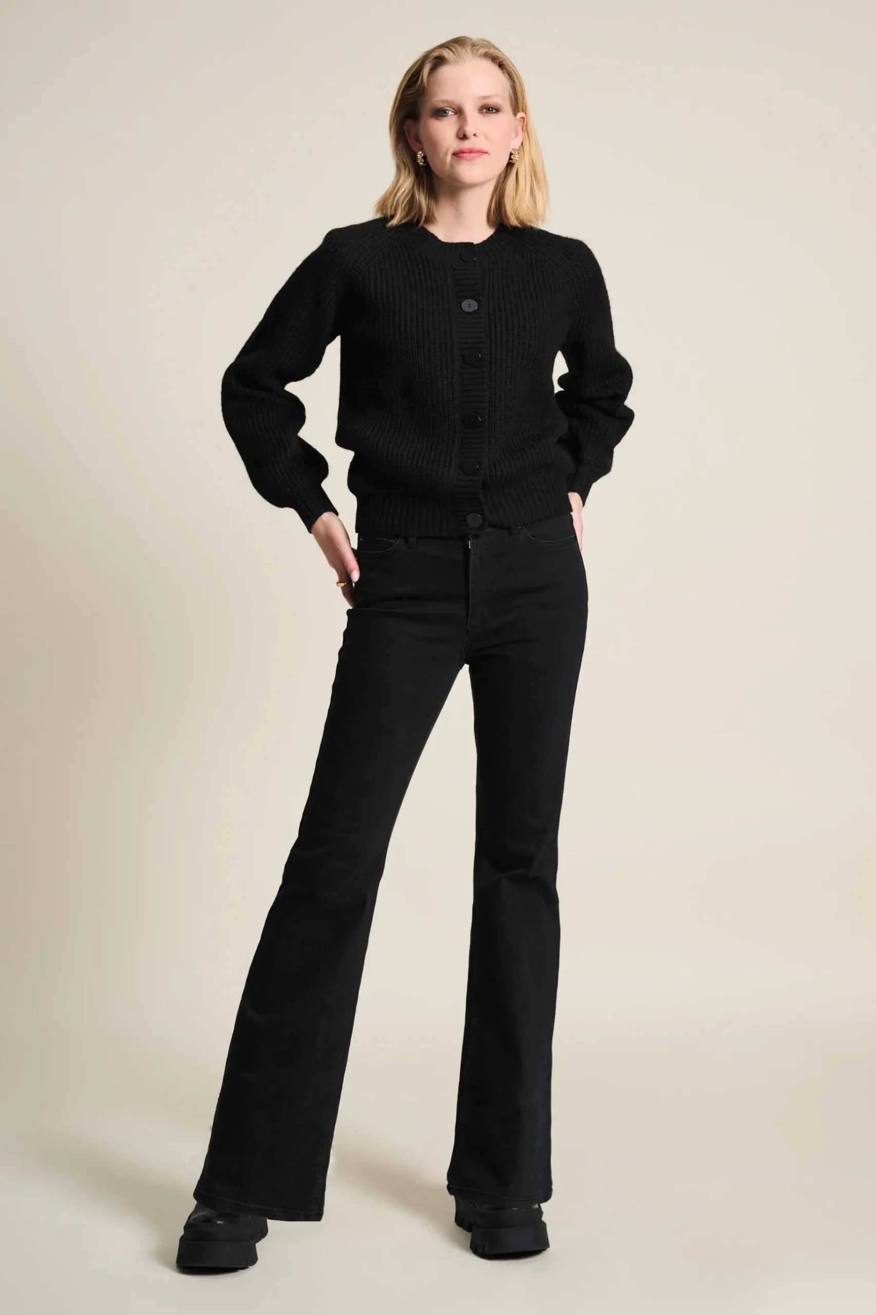 JEANS Esmee Flare Vintage Black>POM Amsterdam Clearance