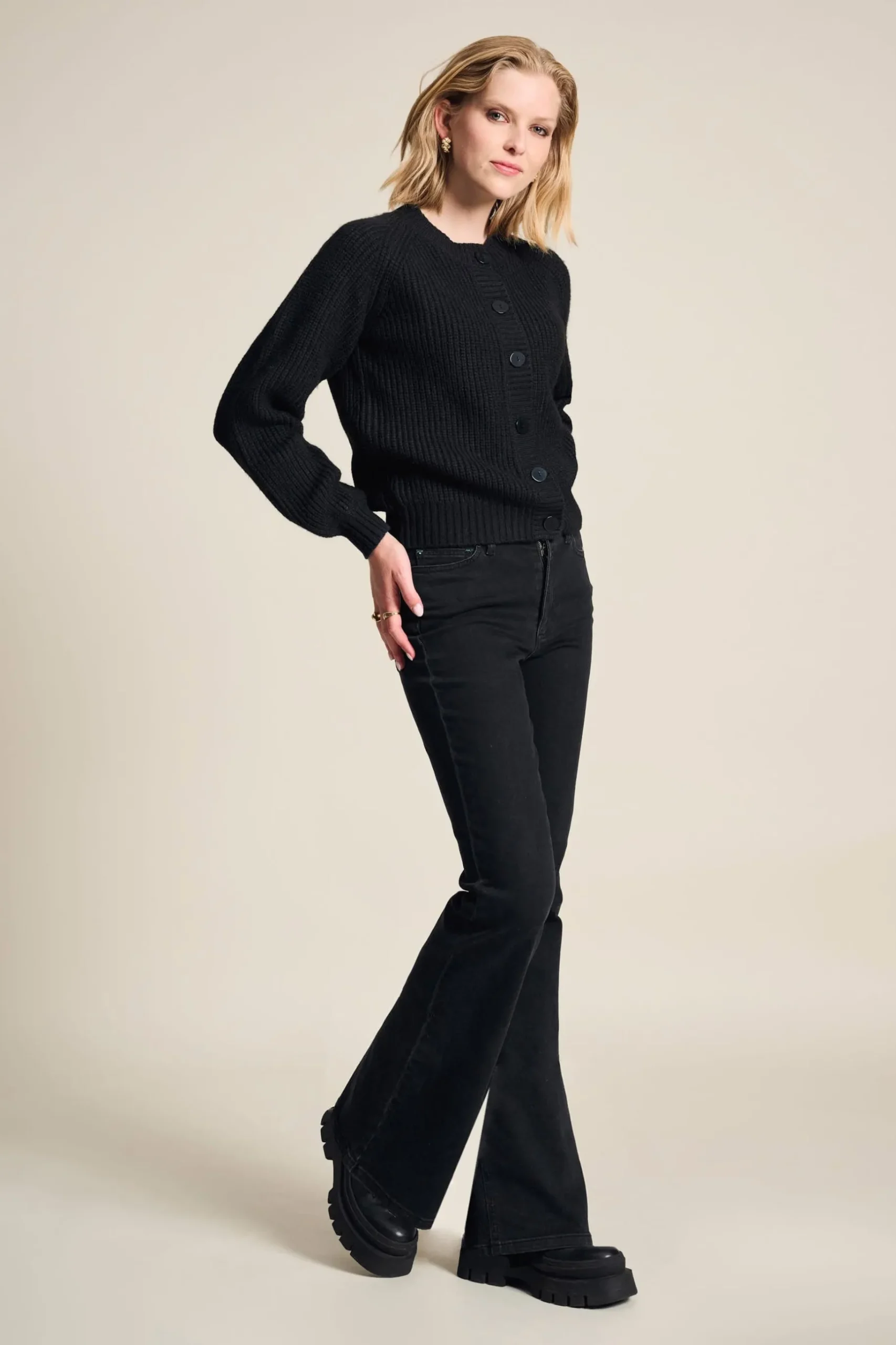 JEANS Esmee Flare Vintage Black>POM Amsterdam Clearance